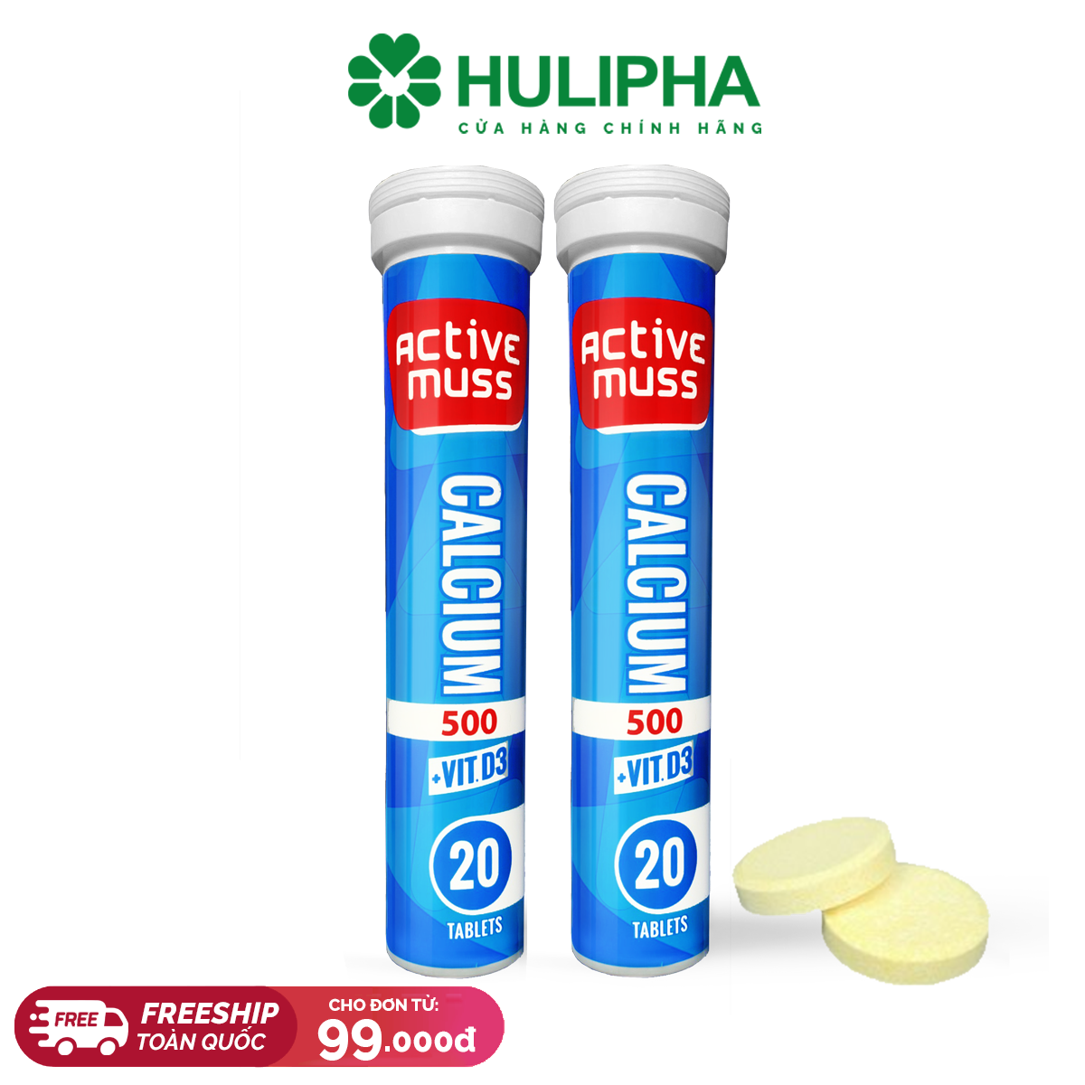 Activmuss Calci D3. Tuýp 20 Viên.