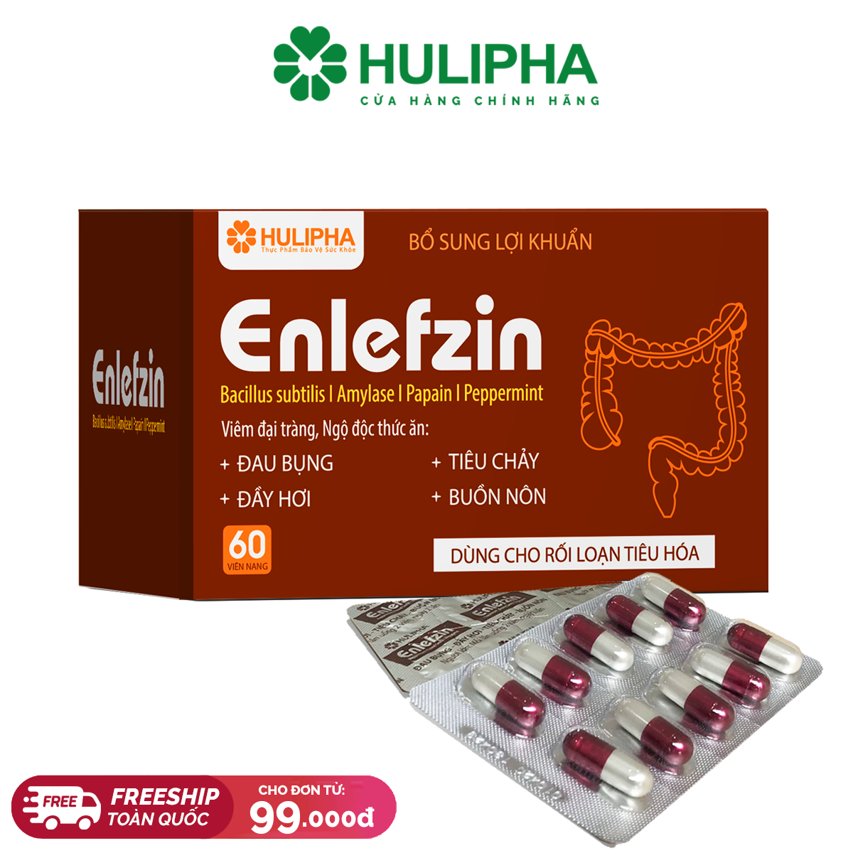 Enlefzin Hộp 6 Vỉ X 10 Viên.