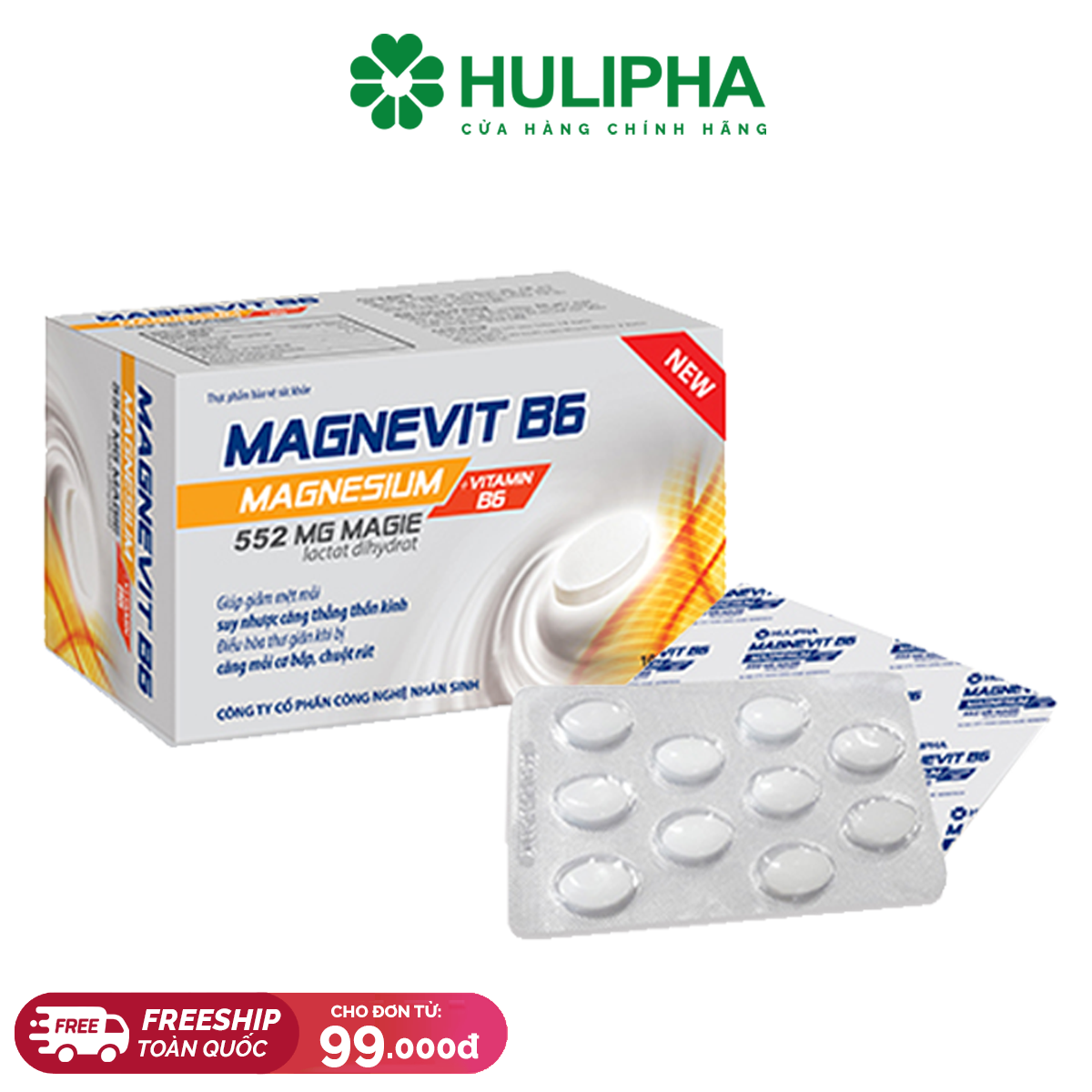 Magnevit B6. Hộp 6 Vỉ X 10 Viên Nén.